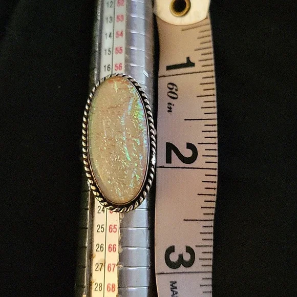 Pink Australian Opal and Sterling Silver Ring - Picture 10 of 10